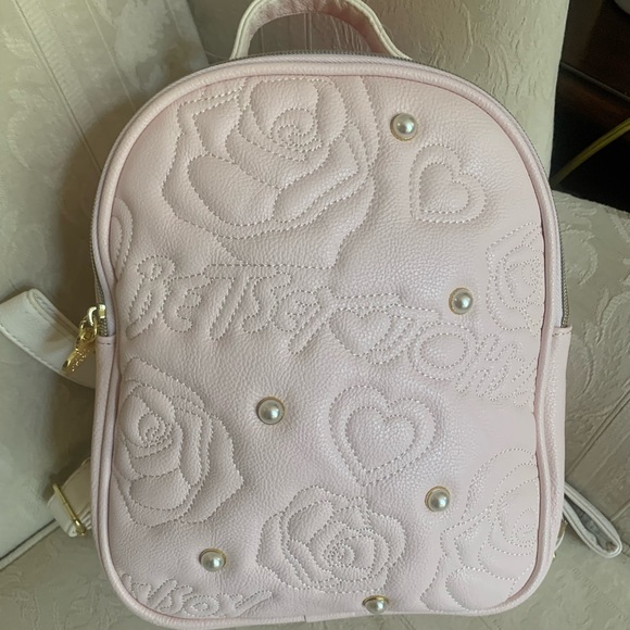 Betsey Johnson Blush Quilted Convertible Backpack Shoulder Bag Purse NWT main image 11
